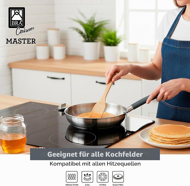 Master | 24 cm große Pfanne, Edelstahl, Ohne Antihaftbeschichtung