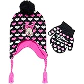 Disney Girls Minnie Mouse Winter Hat and Mitten or Glove Set (Toddler/Little Girls), Size Age 2-4, Minnie Pink All Stars