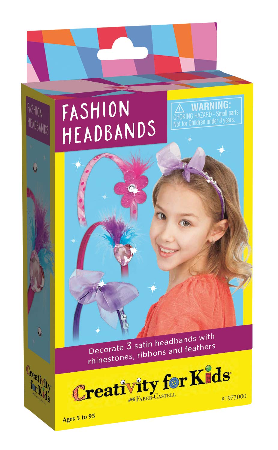 Creativity for Kids Fashion Headbands Mini Craft Kit - Makes 3 DIY Hair Accessories Girls (New Packaging)