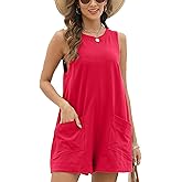 IMCTAH Womens Casual Rompers Overalls Shorts Summer Sleeveless Jumpsuits for Women Casual Shorts with Pocket