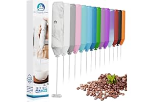 NEW ENGLAND STORIES Powerful Milk Frother Handheld Foam Maker, Mini Whisk Drink Mixer for Coffee, Cappuccino, Latte, Matcha, Hot Chocolate, No Stand, Marble