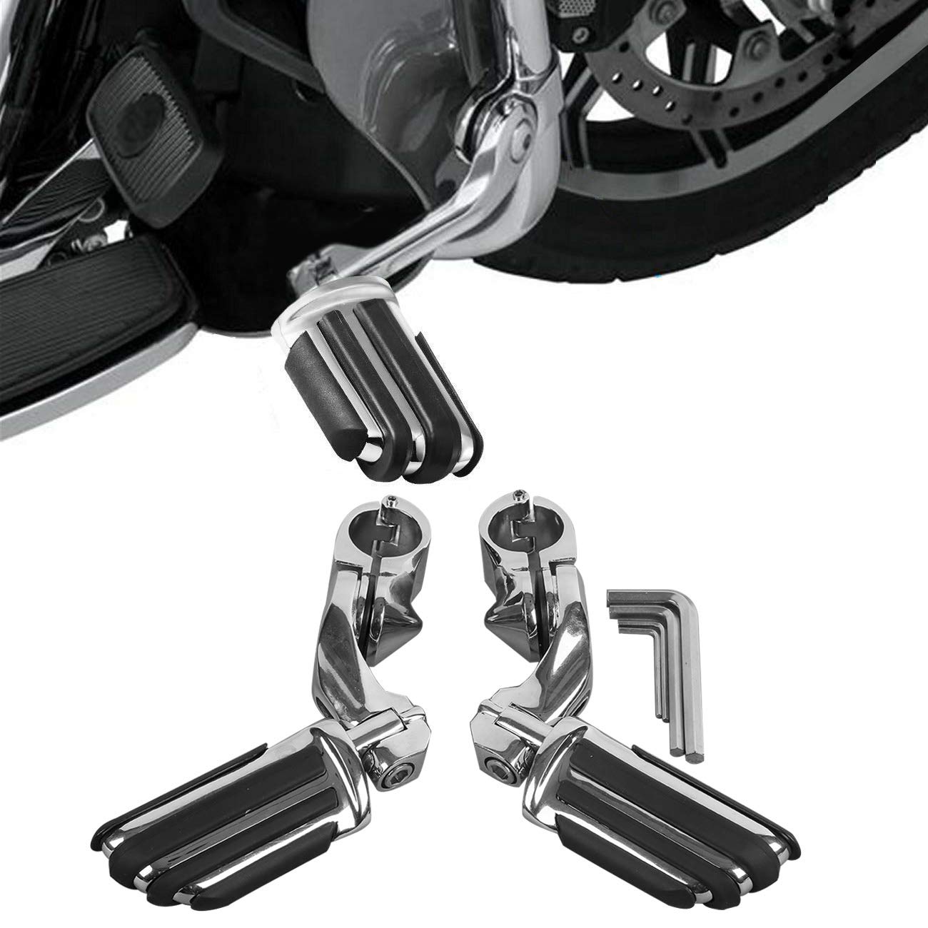 XFMT 1.25" Short Angled Adjustable Highway Footpegs