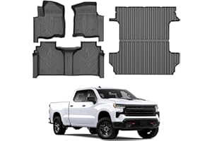 Cacartist Floor Mats Truck Bed Liner Custom Fit for Silverado/GMC Sierra 1500 2019-2024 2025 2026 (Only for 5.8ft Bed) Access