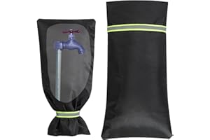 BANGIE Spigot Covers Winter Insulated, Outdoor Faucet Covers Freeze Protection, 420D Industrial Oxford Waterproof Pipe Cover Against Severe Snow and Intense Sun (13" W x 25" H)