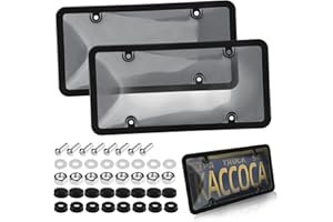 Tinted License Plate Covers Smoked Unbreakable License Plate Covers Frame Shield Combo fits Any Standard US Plates,Novelty Bu