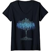 Womens Binary Tree Coding Computer Programmer V-Neck T-Shirt