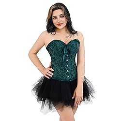 frawirshau Women's Lace Up Boned Overbust Corset