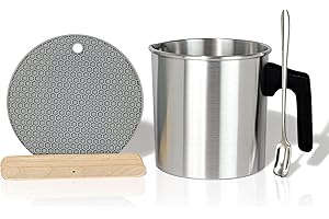 Aroparc Candle Making Pouring Pot, 1200ml / 40 oz Double Boiler Wax Melting Pot, 2lb Pouring Pitcher for Candle Making with S