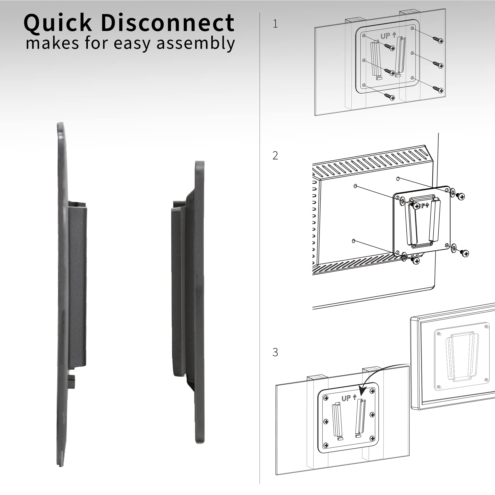 VIVO Sturdy Plastic Polymer and Steel RV TV Mount with Articulating Arm, VESA 100x100mm Mounting Pattern, Holds up to 22 lbs, Wall Bracket for Indoor Use, Black, Mount-VWRV3