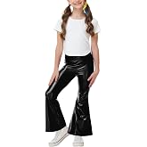 Magrank Girls Shiny Flare Pants Disco Dance Bell Bottoms Leggings 5-14 Years