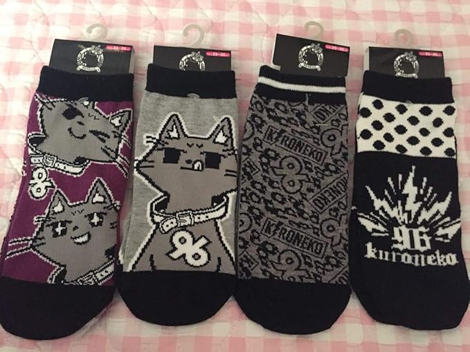 Amazon Co Jp しまむら 96猫 クロネコ 靴下4足セット ソックス ホビー 通販