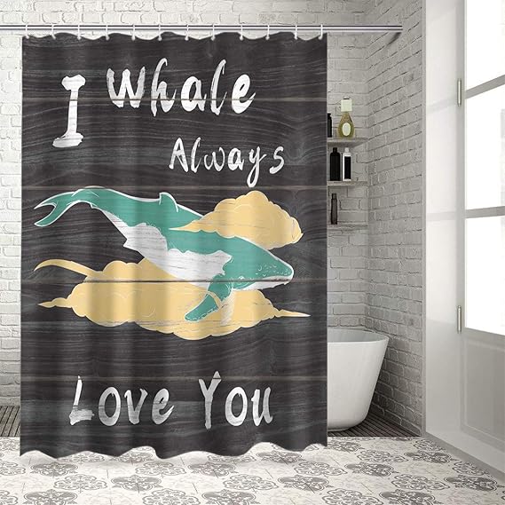 Amazon.com: Whales on Cloud Bath Shower Curtains Polyester ...