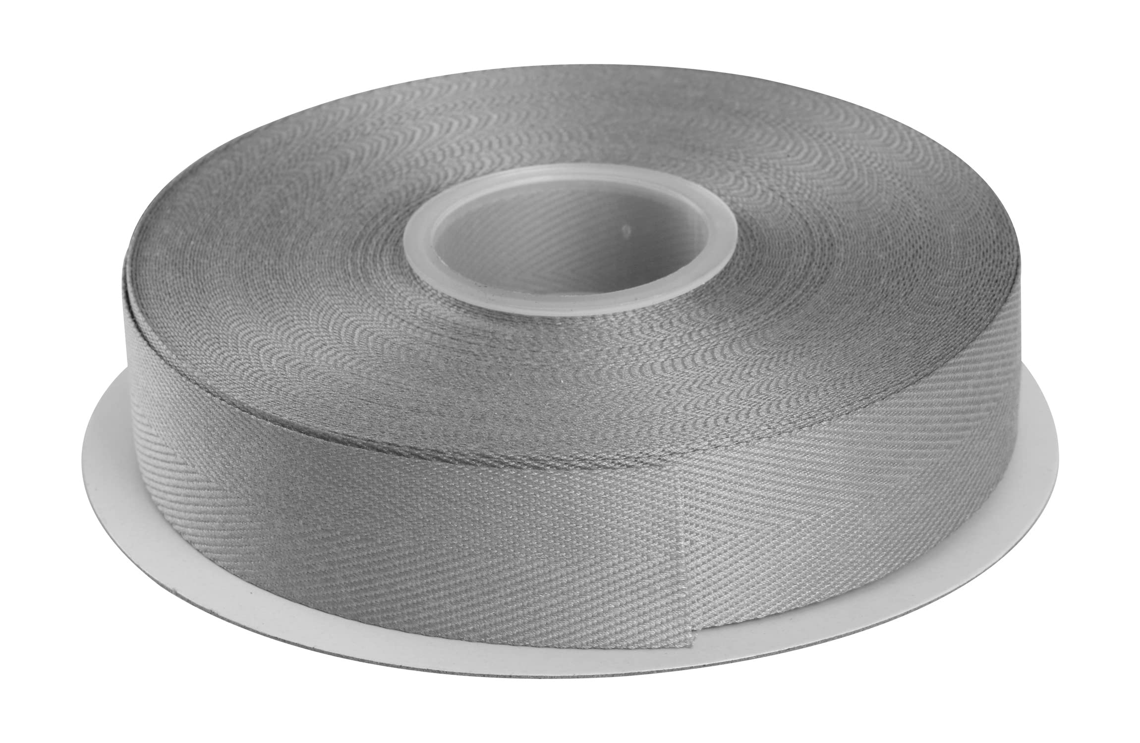 Joycrosso Herringbone Tape Twill Ribbon Soft Handle, Great for Gift Wrapping Craft Sewing, 25mm x 22 Meters - Silver