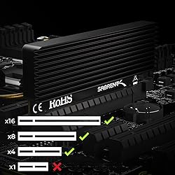 SABRENT NVMe M.2 SSD to PCIe X16/X8/X4 Card with