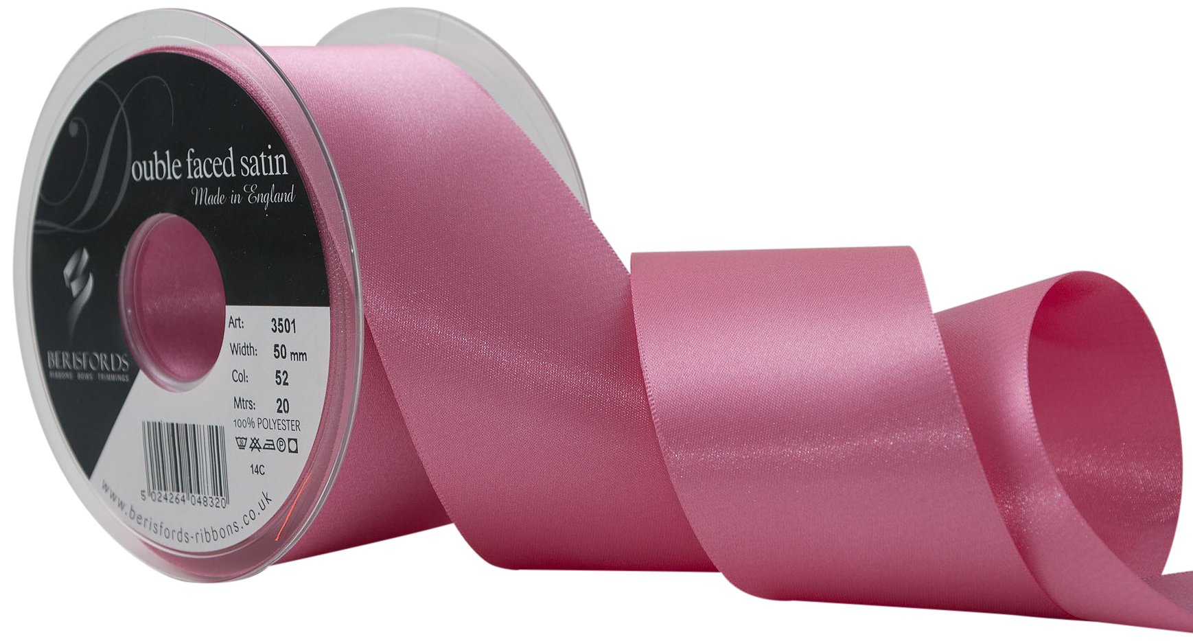 Berisfords Ribbon, Hot Pink, 50 mm