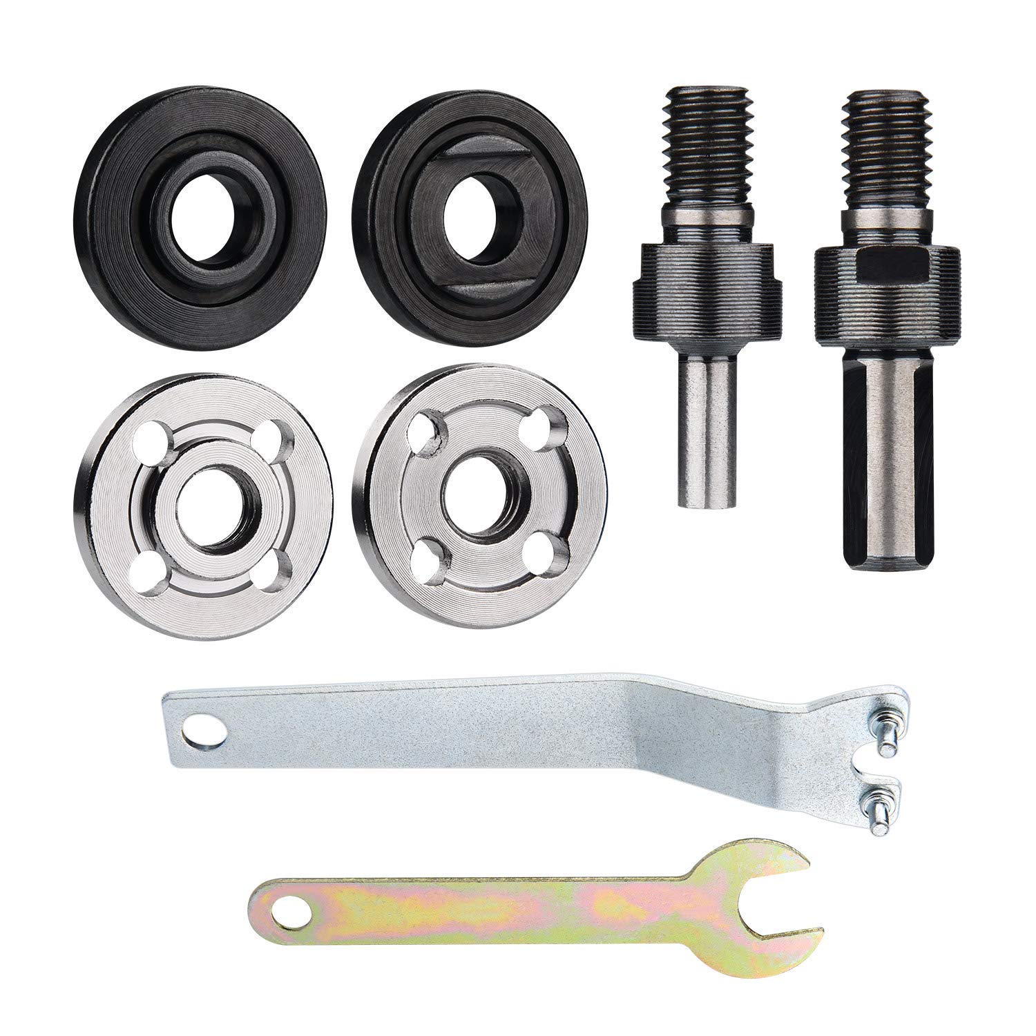 JIZZU 8 Pack Conversion Connecting Rod, Wing Wrench for Angle Grinder Shaft Coupling, Conversion Rod for Electric Hand Drill M10, Connection Adapter for Metal Cutting Disc