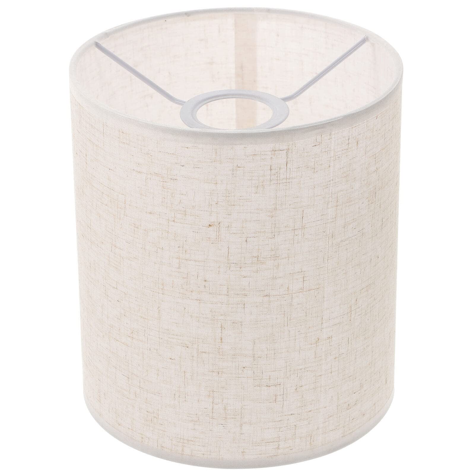 Kichvoe Tall Drum Lamp Shade Linen Table Lamp Cover E27 Cylinder Shade Replacement Easy Assembly Shade Clip on Covers-18 * 20CM