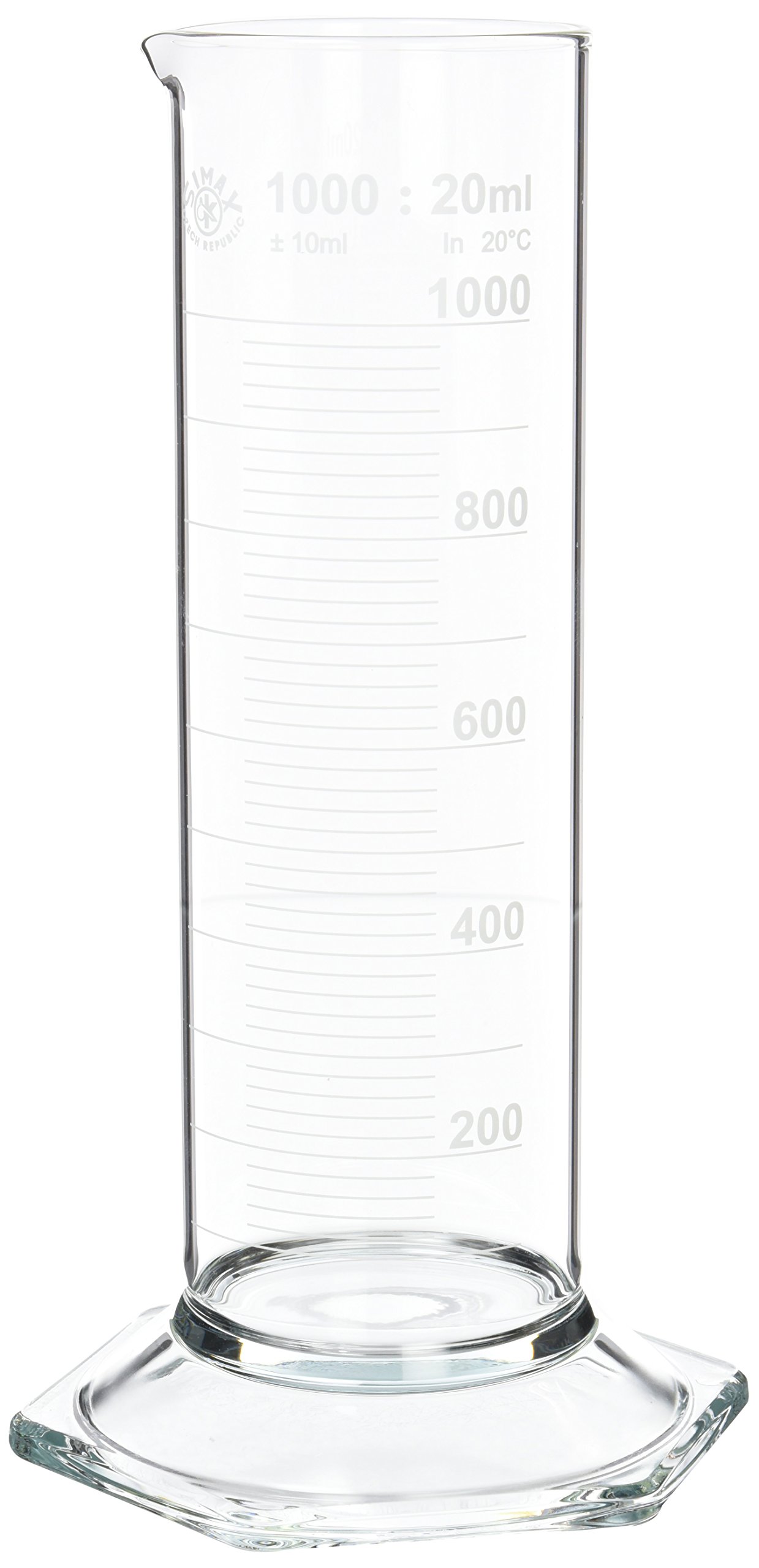 NeoLab E-1282 Measuring Cylinder – 1000 ml, Low Form, Hex Foot, Boro Class B