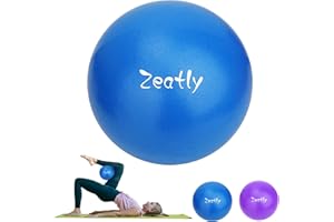 Zeatly 9 Inch Mini Exercise Ball for Pilates, Yoga, and Core Training, Small Exercise Ball with Pump, Guide for Physical Therapy, Balance, Stability, and Stretching, Ideal for Home land Office Fitness