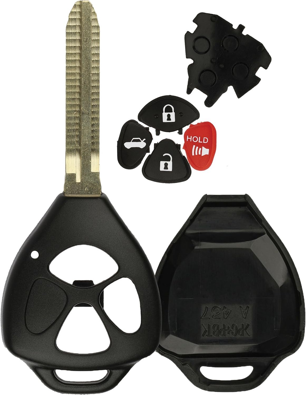 KeylessOption Keyless Entry Remote Fob Blank Key Blade Shell Case for Toyota RAV4 Venza Yaris Matrix Vibe xB