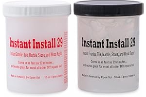 EPOX-SCI Instant Install 29-20 oz Epoxy Permanent Repair Kit - Granite, Marble, Porcelain, Quartz, & Tile - Chips/Cracks - Rebonds/Rebuilds Missing Pieces - Dry in 29 Minutes - Tintable with EZ-Tint