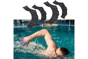 UNIQOCK 2 Pair Silicone Swimming Gloves Swim Flippers Gear Fins Hand Webbed Palm Finger Frog Type Webbed Aquatic Training Water Resistance Fitness