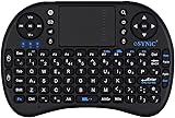 ESYNIC Mini Wireless Keyboard 2.4G XBMC Keyboard Touchpad Mouse Combo- Multi-media Portable Handheld Android Keyboard- for Google Android Smart TV Box Media Mini TV PC Stick HTPC IPTV Raspberry PI 3 PS3- British Layout-Black