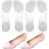 2 Pairs High Heel Inserts for Women, Clear Gel Insoles, Self Adhesive Gel Shoe Insert, 3/4 Gels High Heel Inserts, Non-Slip Gels Shoe Insert for Highs Heels for Sandals Flats Boots Pumps