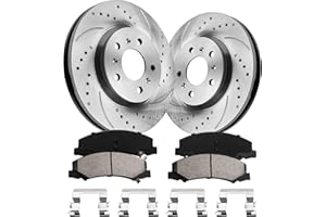 funire Front Brake Pads And Rotors Kit Compatible With 2006-2013 Chevrolet Impala, 2014-2016 Impala Limited, 55126 D1159-8269 Automotive Replacement Brake Kits Drilled And Slotted Rotors 303mm(11.9in)