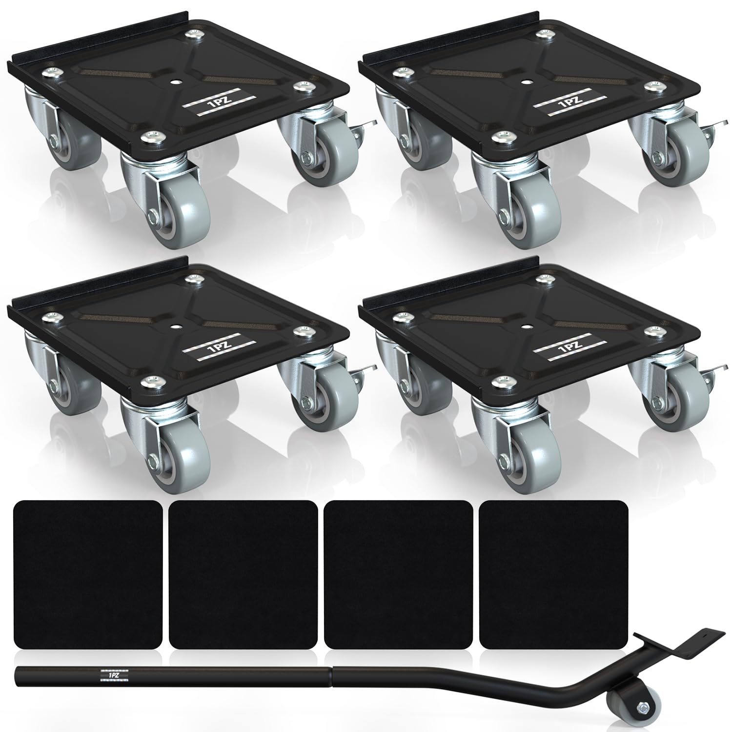 1PZ UKG-001 4 Pack of 4 Wheel Heavy Duty Movement Set,Furniture Moving Dolly 350KG Load Capacity,360° Rotation Moving Wheels,Furniture Jack & Pads for Heavy Furniture