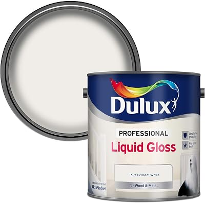 Dulux Professional Liquid Gloss Paint Pure Brilliant White 2.5L for Wood Metal