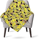 Abucaky Cute Rubber Ducks with Funny Sunglasses Fleece Throw Blanket Ultra Soft Cozy Decorative Flannel Blanket for Home Bed Couch Chair Travel 40x30in