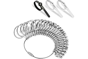 NuLink Ring Sizer Measuring Tool US Stainless Steel Ring Size 0-13 with Half Size, 3 Pcs Finger Ring Sizer Measure Gauge