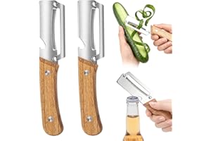 2PCS Multi-Functional Vegetable Peeler for Kitchen, 2-in-1 Peeler with Bottle Opener, Ultra-Sharp Stainless Steel Blade and E