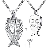 YOUFENG Fishing Hook Urn Necklace for Ashes Stainless Steel Cremation Jewelry Always in My Heart Ashes Necklaces Memorial Keepsake for Men