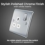 BG Electrical Nexus Metal Slm Single Switched Power Socket 13A White view 2
