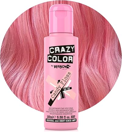 Crazy Color Candy Floss Semi-Permanent Hair Dye 100ml Pink Vegan