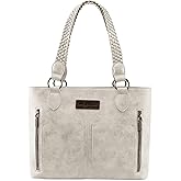 Wrangler Distressed Tote Bag for Women Western Purse Multi Pockets Handbags and Shoulder Bag