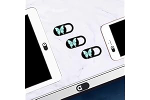 3pcs Plastic Camera Cover Webcam Cover Teal Butterfly Shutter Slider for PC Laptops Phone Lens Sticker for Privacy Protection