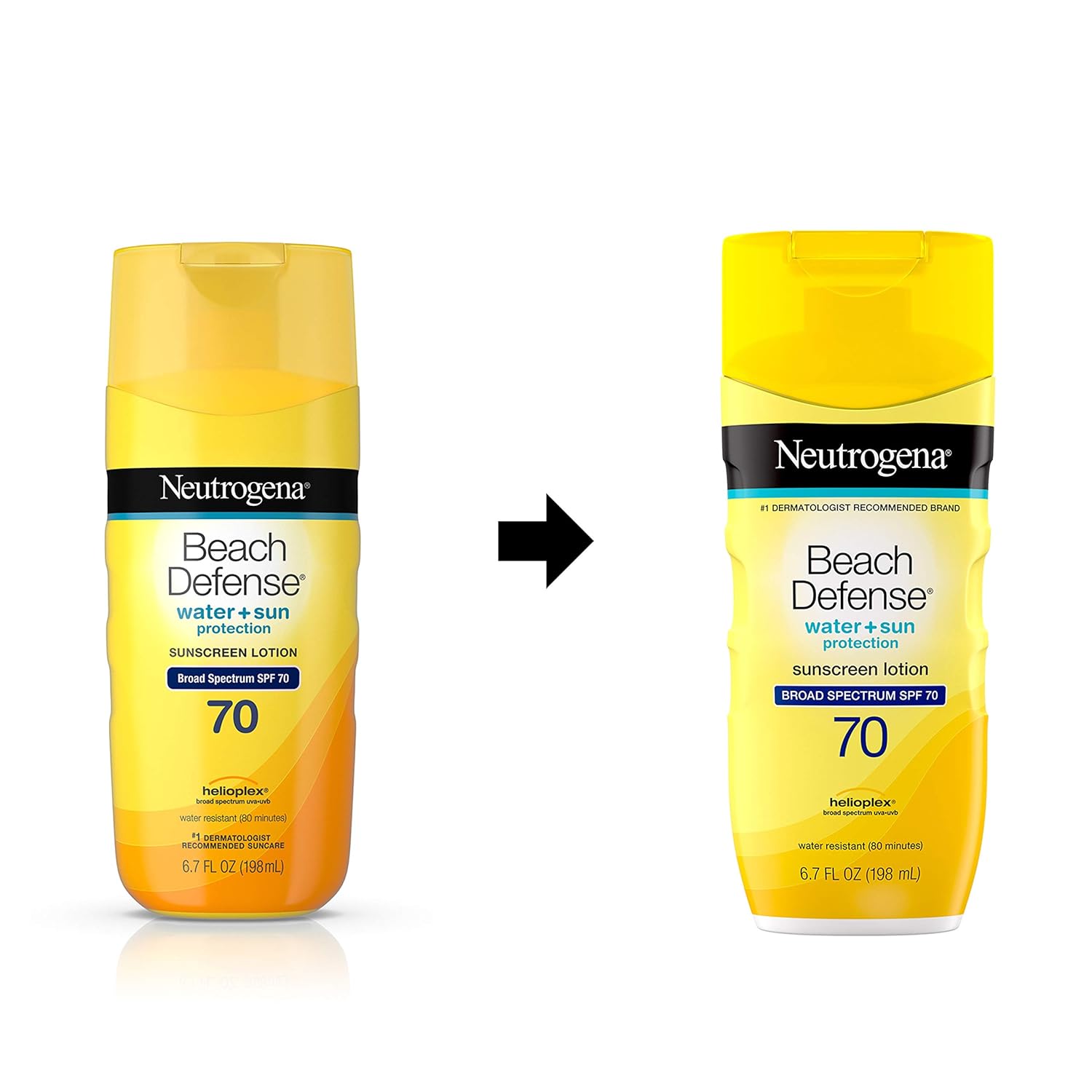 Neutrogena Beach Defense Water Resistant Sunscreen Body Lotion with Broad Spectrum SPF 70, Oil-Free and Fast-Absorbing, 6.7 oz: Beauty