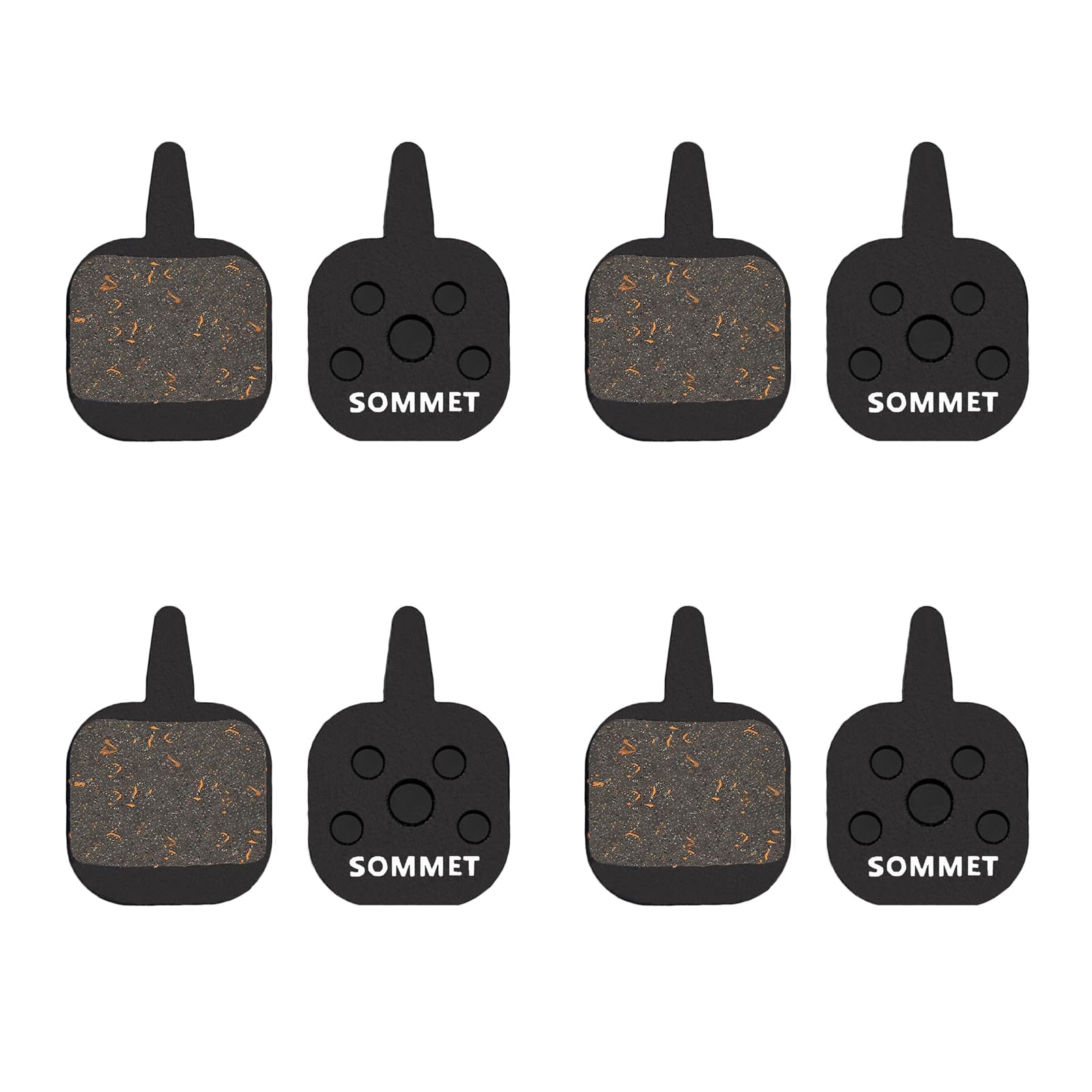 SOMMET 4 pairs Resin and Semi-Metallic Disc Brake Pads fit for Tektro IO/Novela/Aquila/Old Gemini/HYDRAULIC/MECHANICAL N11.11