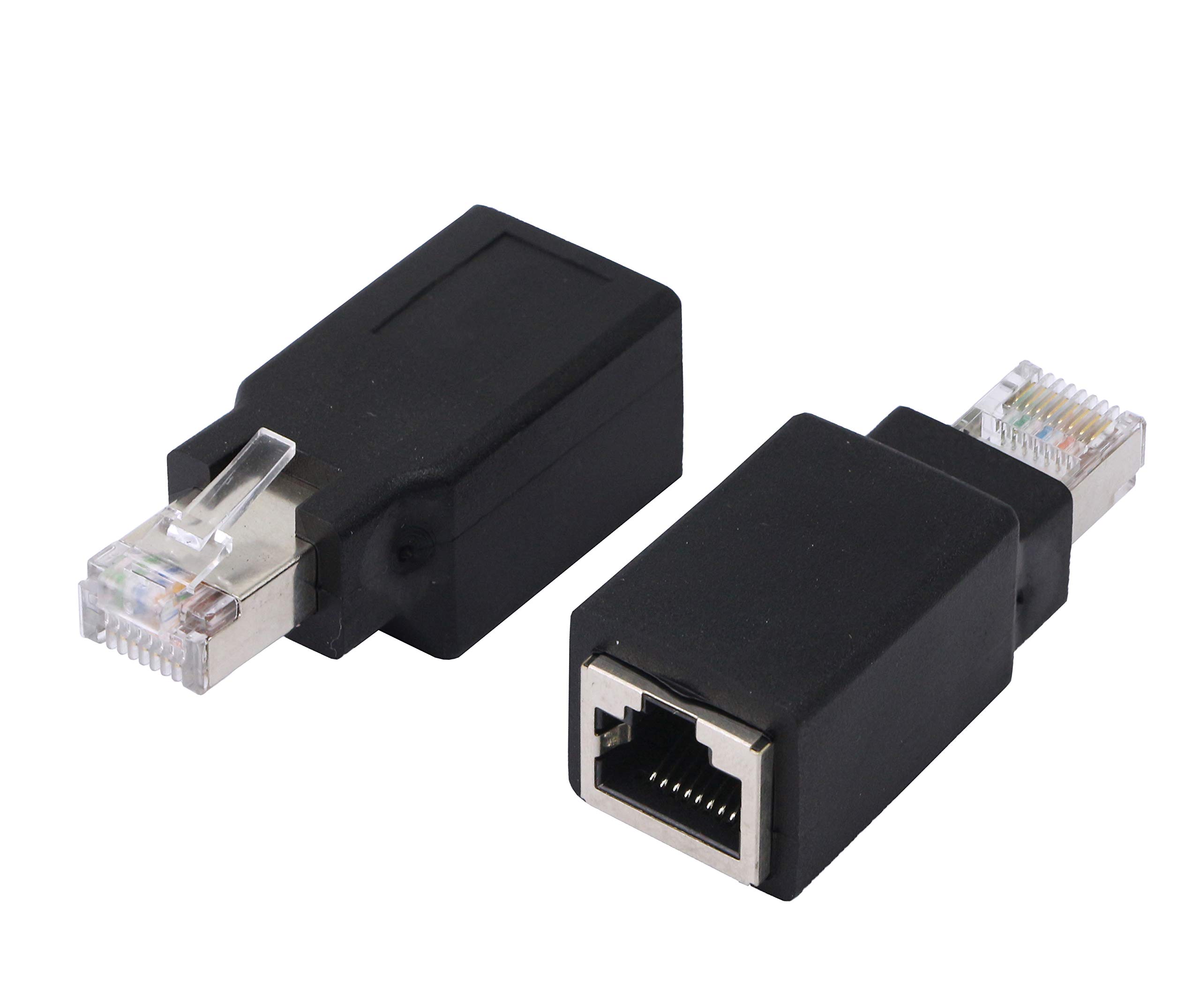 CERRXIAN RJ45 Ethernet Crossover Adapter, CAT6 Ethernet Male to Female Adapter, Used to Protect the Device's Native Jack (Straight)