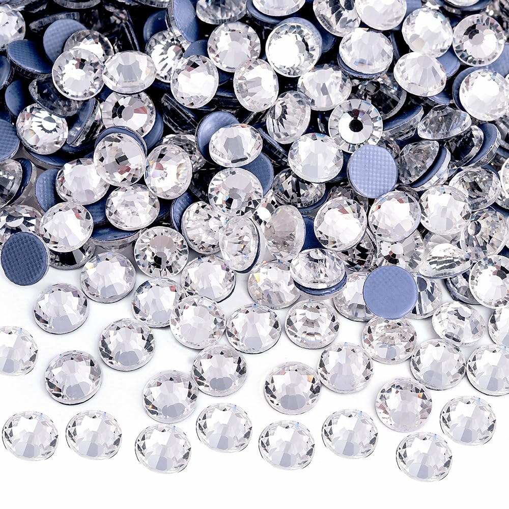 Blinginbox Hotfix Rhinestones for Clothes,1440pcs Hot Fix Rhinestones Crystal Gems for Crafts Decoration, Crystal, SS16