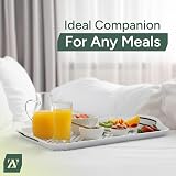 Zuvo Anti-Slip Food Serving Tray Set of 2 White BPA-Free Plastic Trays view 4