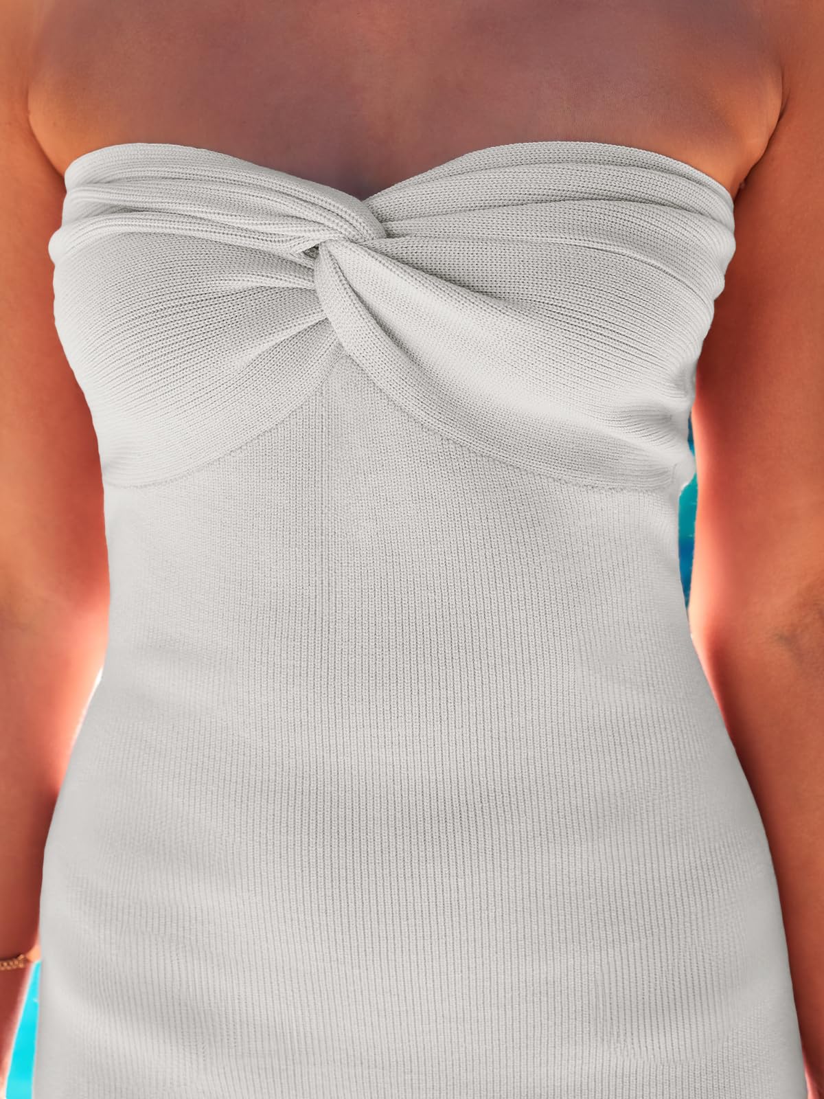 LILLUSORY Women 2025 Summer Spring Corset Bodycon Midi Vacation Sun Dresses Sexy Baby Bridal Shower Wedding Long Maxi Beach Graguation Birthday Party Cocktail Cute Clothes Trendy Outfits White S - Image 5