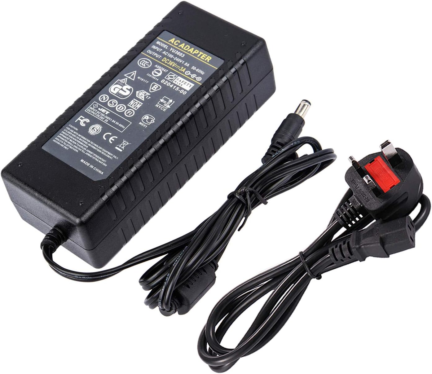 COLM 36V 3A AC DC Power Transformer 36V 3A 108W Adapter Charger Interface 5.5x2.5mm with Power Cord