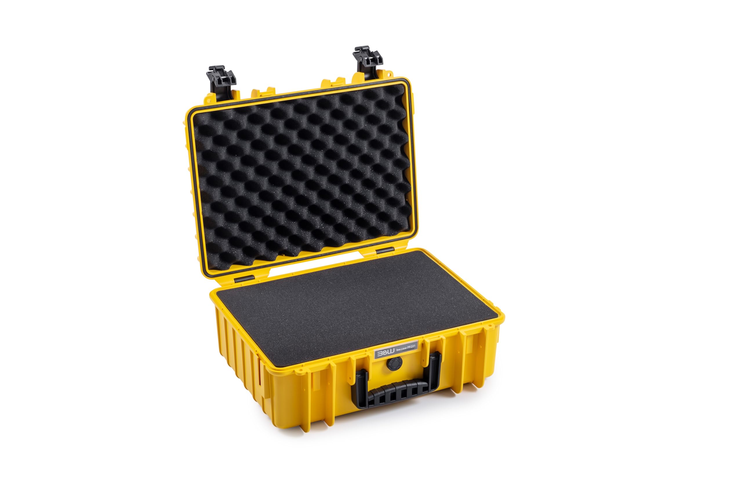 B&W Outdoor Transport Case - Type 5000 with Cubed Foam - Yellow - Waterproof according to IP67 Certification, Dustproof, Virtually Indestructible
