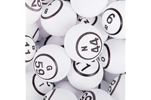 MR CHIPS Professional Bingo Balls 1.5" (38mm), White Double Number, Ping Pong Style Replacement Balls for Manual Bingo Cages & Blower Machines