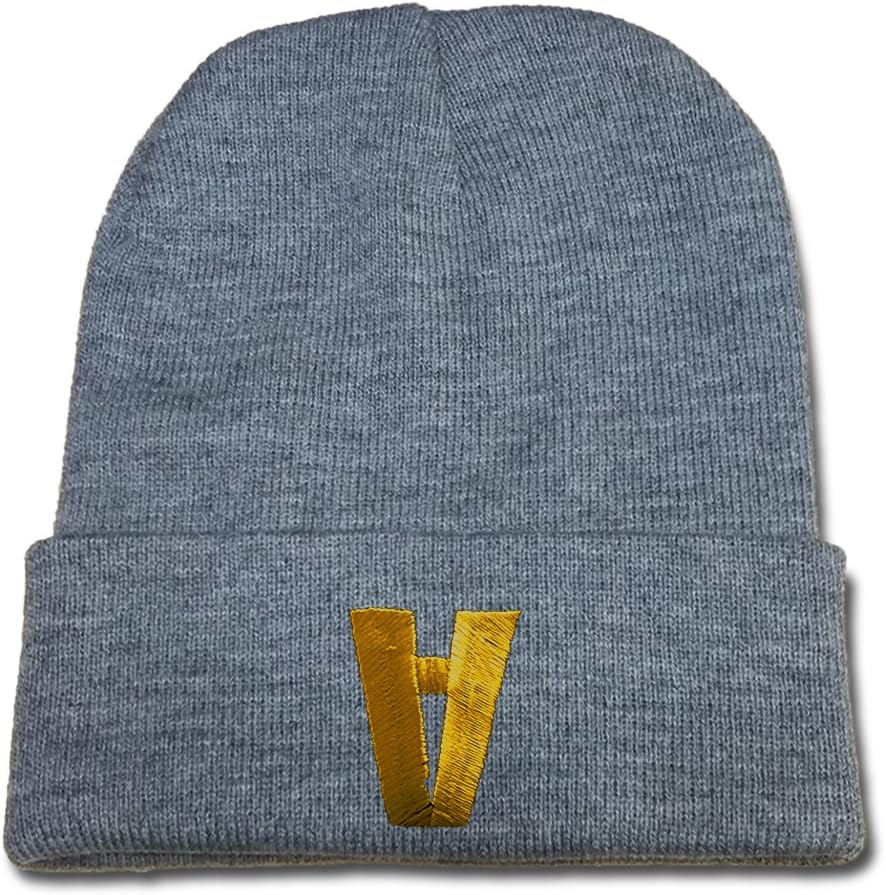 JIUWEI Talking Heads Band Remain In Light Inverted A Logo Beanie Fashion Unisex Embroidery Beanies Skullies Knitted Hats Skull Caps - Grey