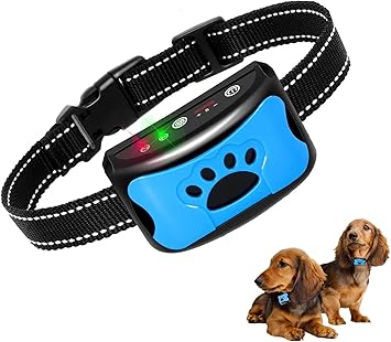 Amazon Anonry 無駄吠え防止 首輪 犬 むだぼえ防止 21最新版 犬吠え 防止 犬しつけ 無駄吠えグッズ 充電式 7段階センサー機能 自動振動 静電ショック 訓練用 小型犬 大型犬適用 Lcdディスプレー表示 軽量 青い 日本語説明書付き 全犬種対応 2 0 Anonry 無駄吠え